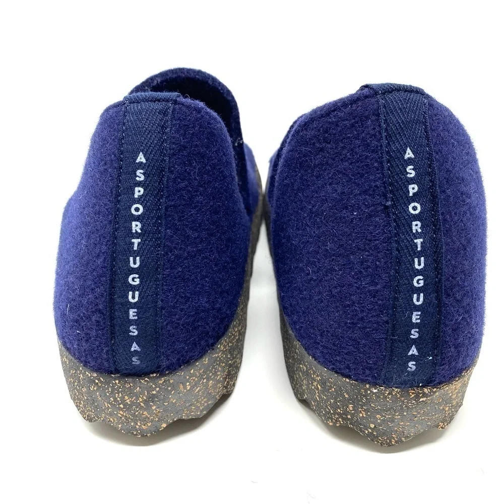 Asportuguesas City Felted Wool Slip On Shoes Navy